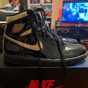 Jordan 1 Retro Black & Metallic Gold Patent Leather (2020)